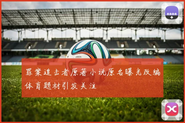 罪案追击者原著小说原名曝光改编体育题材引发关注